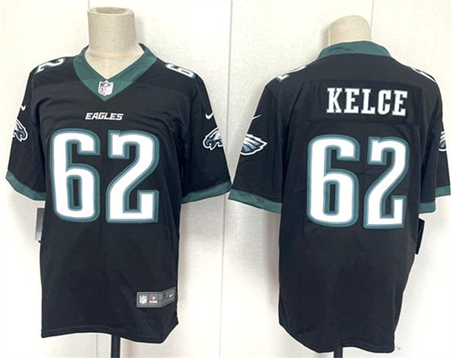 Men's Black Philadelphia Eagles #62 Jason Kelce 2024 New Vapor Untouchable Limited Stitched Football Jersey